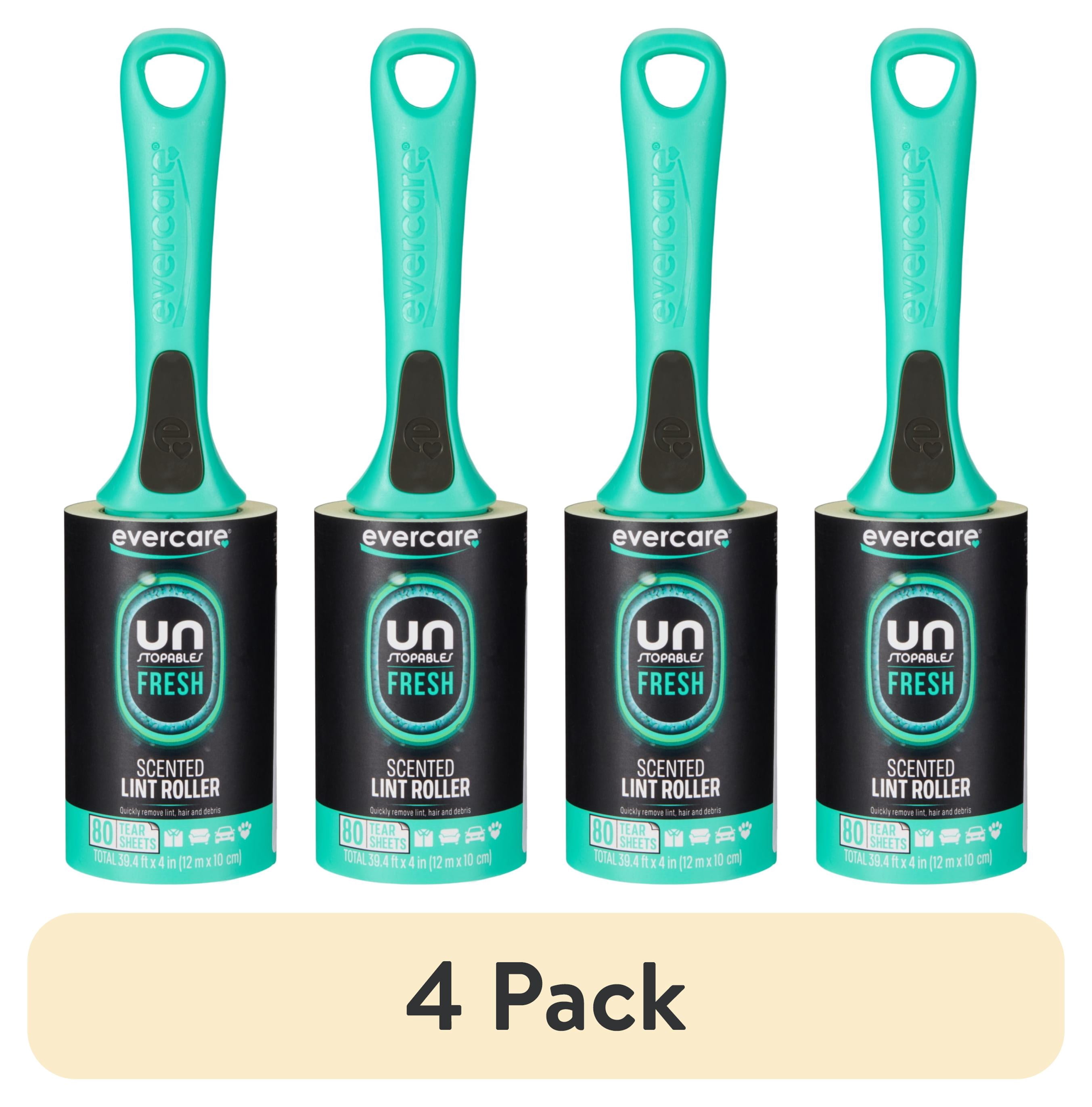 (4 pack) Evercare Unstopables Fresh Scent 80 Layer Lint Roller