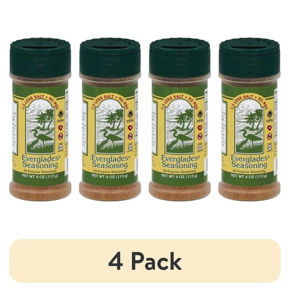 (4 pack) Everglades All-Purpose Less Salt Seasoning, 4 oz