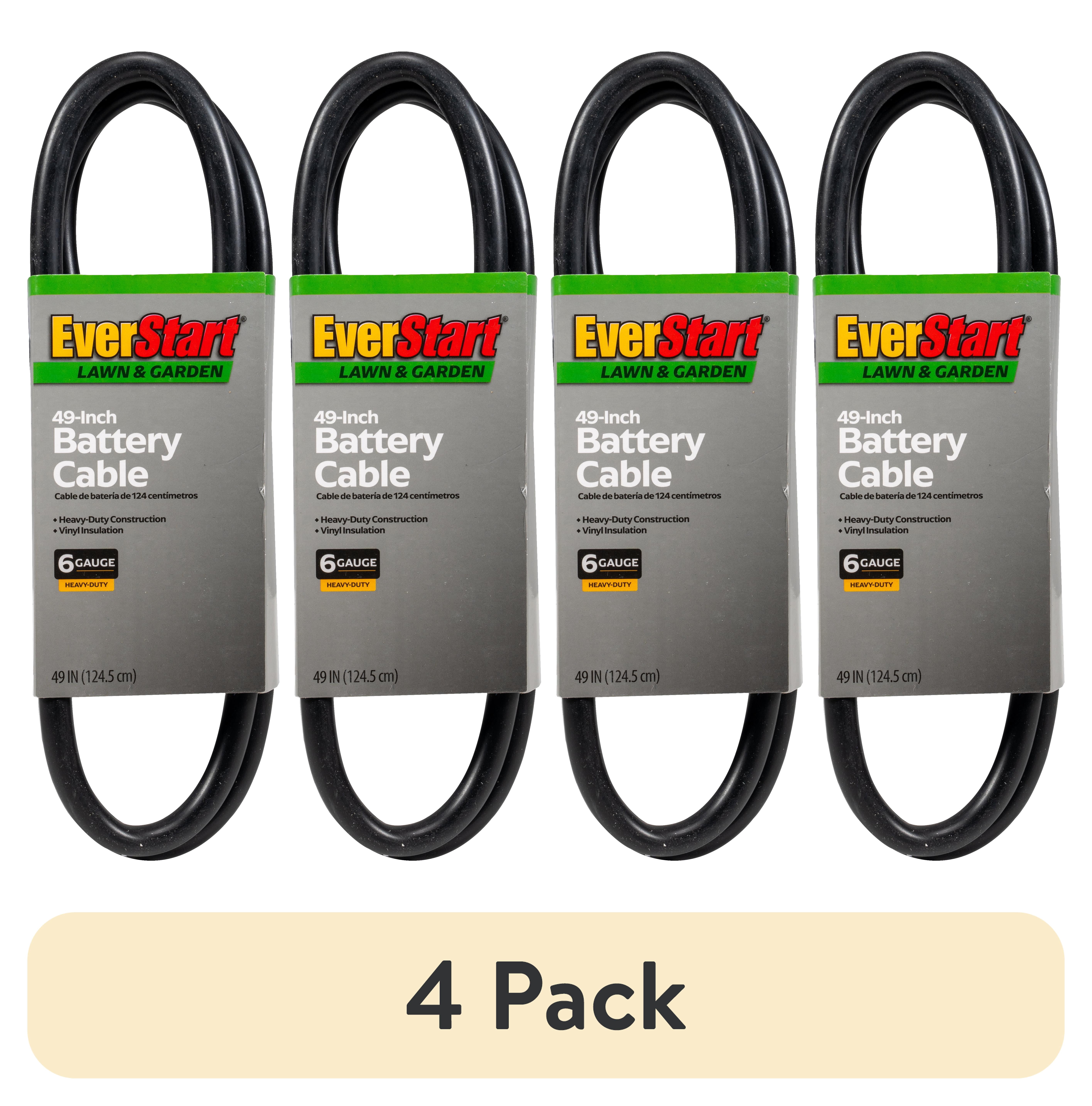 (4 pack) Everstart LG49-6-77 6-Gauge 49" Black Lawn and Garden Battery Cable