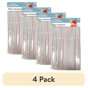 4 pack Evri Flexi Straws Red and Blue 100PK