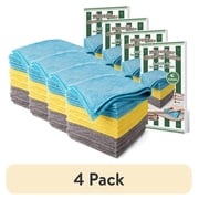 4 pack Eyliden Microfiber Cleaning Cloths Wipe for Kitchen, Car Clean, Washable, Pack of 10, Size12.6" x 12.6", Blue, Yellow, Gray