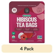 (4 pack) FGO Hibiscus Tea, Organic, Eco-Conscious Tea Bags (20 Count)