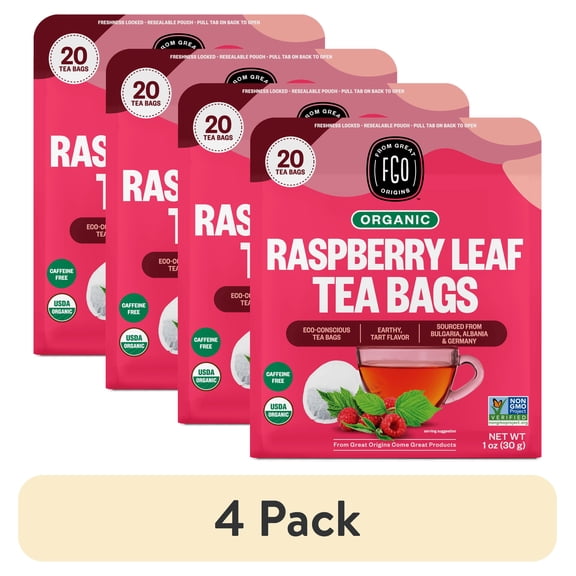 FGO Raspberry Tea, Organic, Eco-Conscious Tea Bags (20 Count)