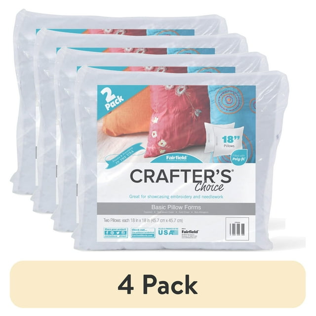 (4 pack) Fairfield Crafter’s Choice Basic Pillow Forms, Soft Pillow ...