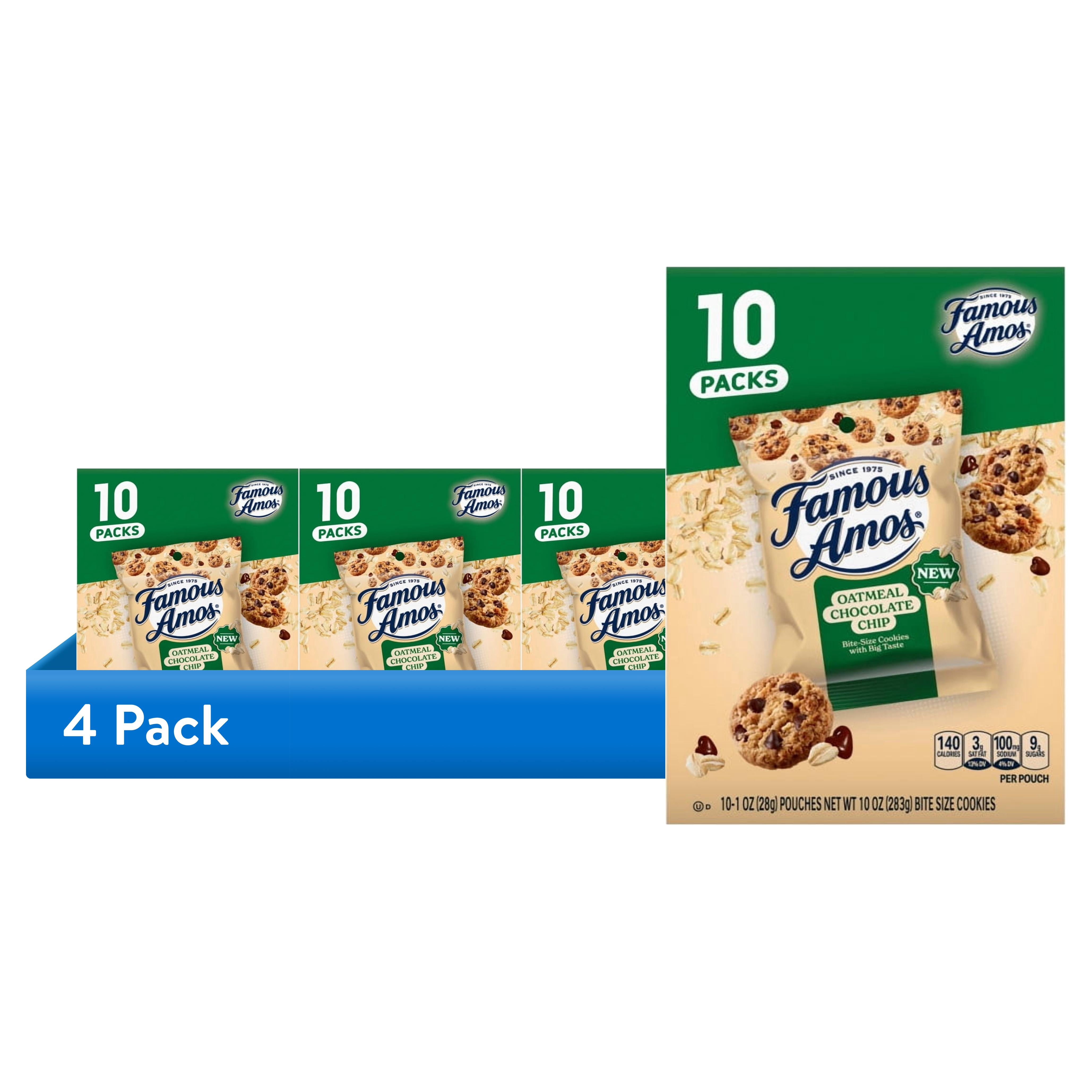 (4 pack) Famous Amos Oatmeal Chocolate Chip Cookies 10 Count