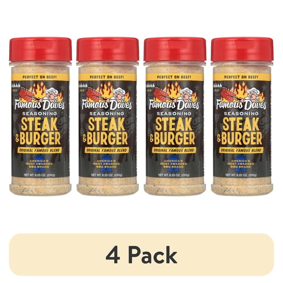 (4 pack) Famous Dave's Steak & Burger Seasoning 8.25 oz