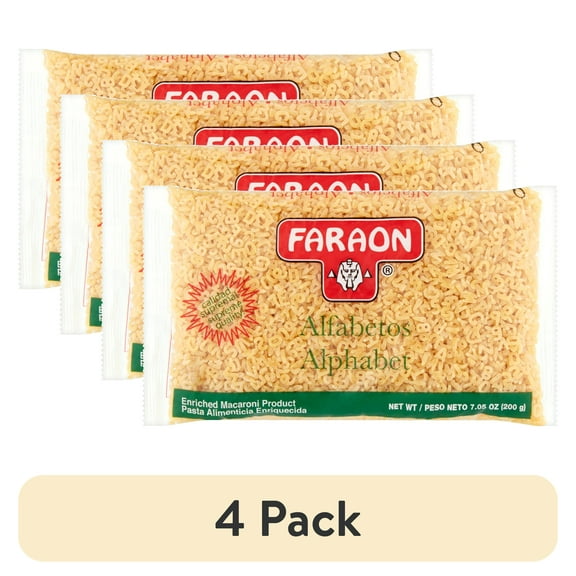 (4 pack) Faraon Alphabet Enriched Macaroni ProduCount, 7.05 Oz