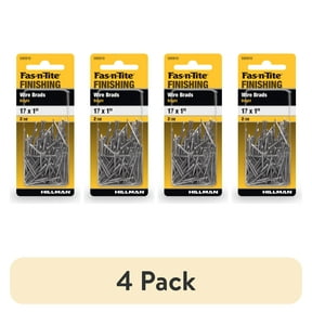 (4 pack) Fas-n-tite Bright Wire Finishing Nails, 17 x 1", Steel, Silver, Interior Nails