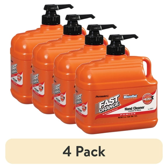 (4 pack) Fast Orange Pumice Lotion, Heavy Duty Hand Cleaner, Natural Citrus Scent, 1/2 Gallon - 25217