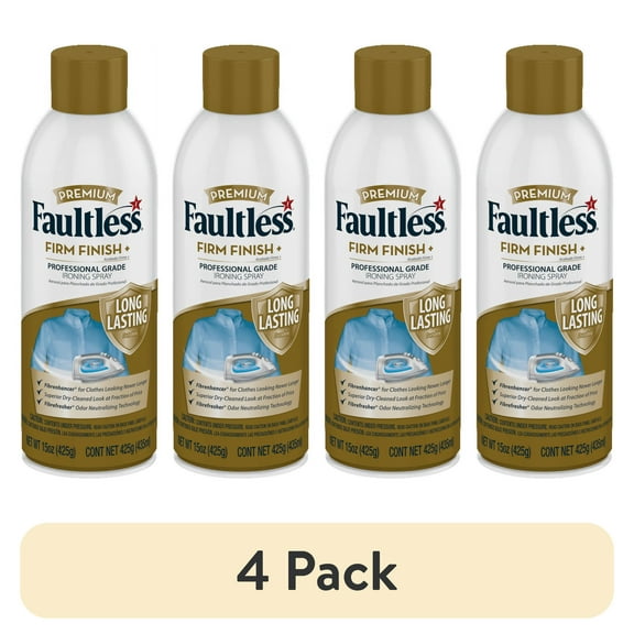 (4 pack) Faultless Fabric Starch Ironing Spray – Firm Finish, 15 oz