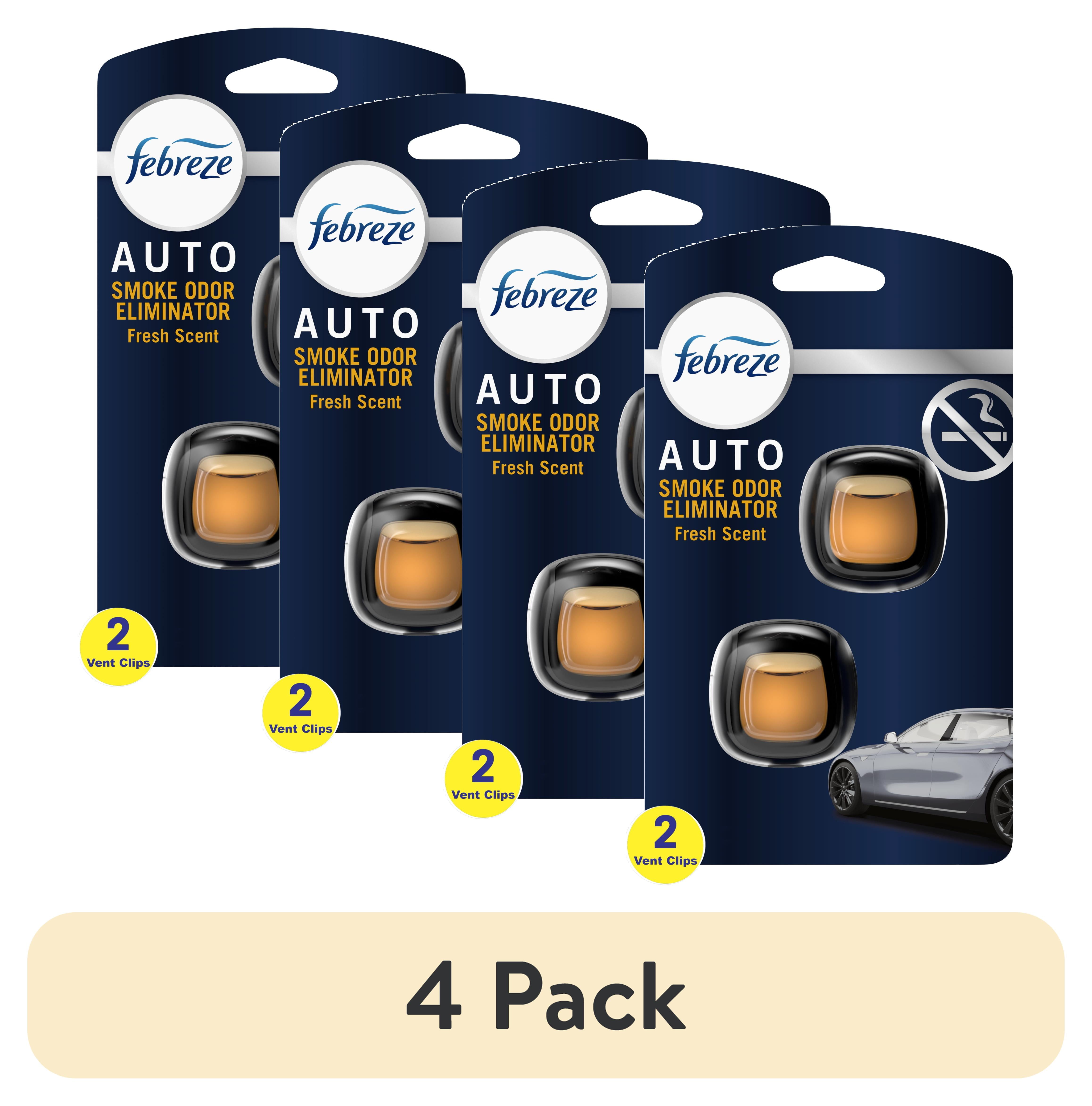 Febreze Auto Air Freshener Vent Clip Smoke Odor Fighter Scent, 2 Pack