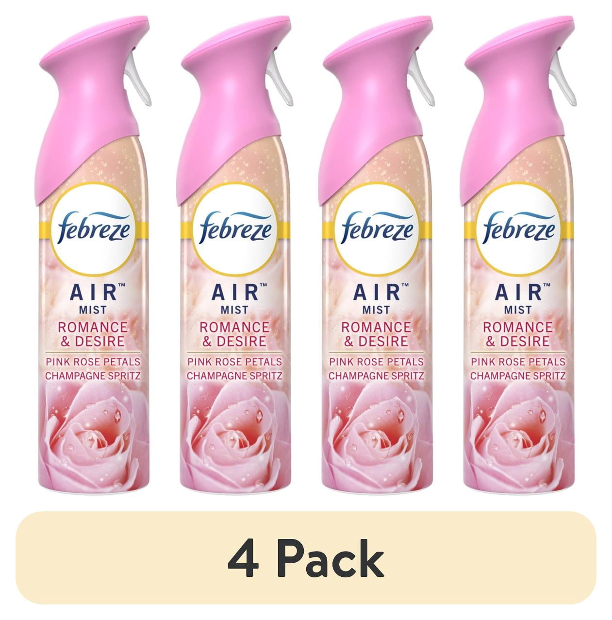 (4 pack) Febreze Air Freshener Spray, Odor-Fighting Room Spray, Romance & Desire, 8.8 oz