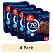 (4 pack) Fiber One 70 Calorie Brownies, Chocolate Fudge Snack Bars, 6 Ct, 5.34 oz