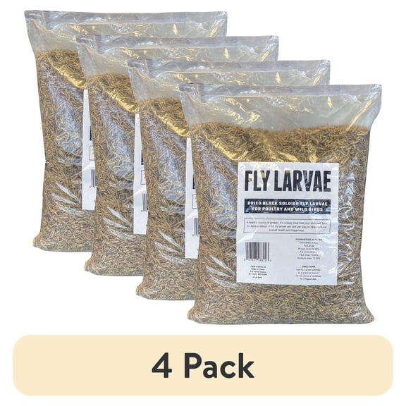 (4 pack) Fickle Fowl 10 Lbs Bag Fly Larvae