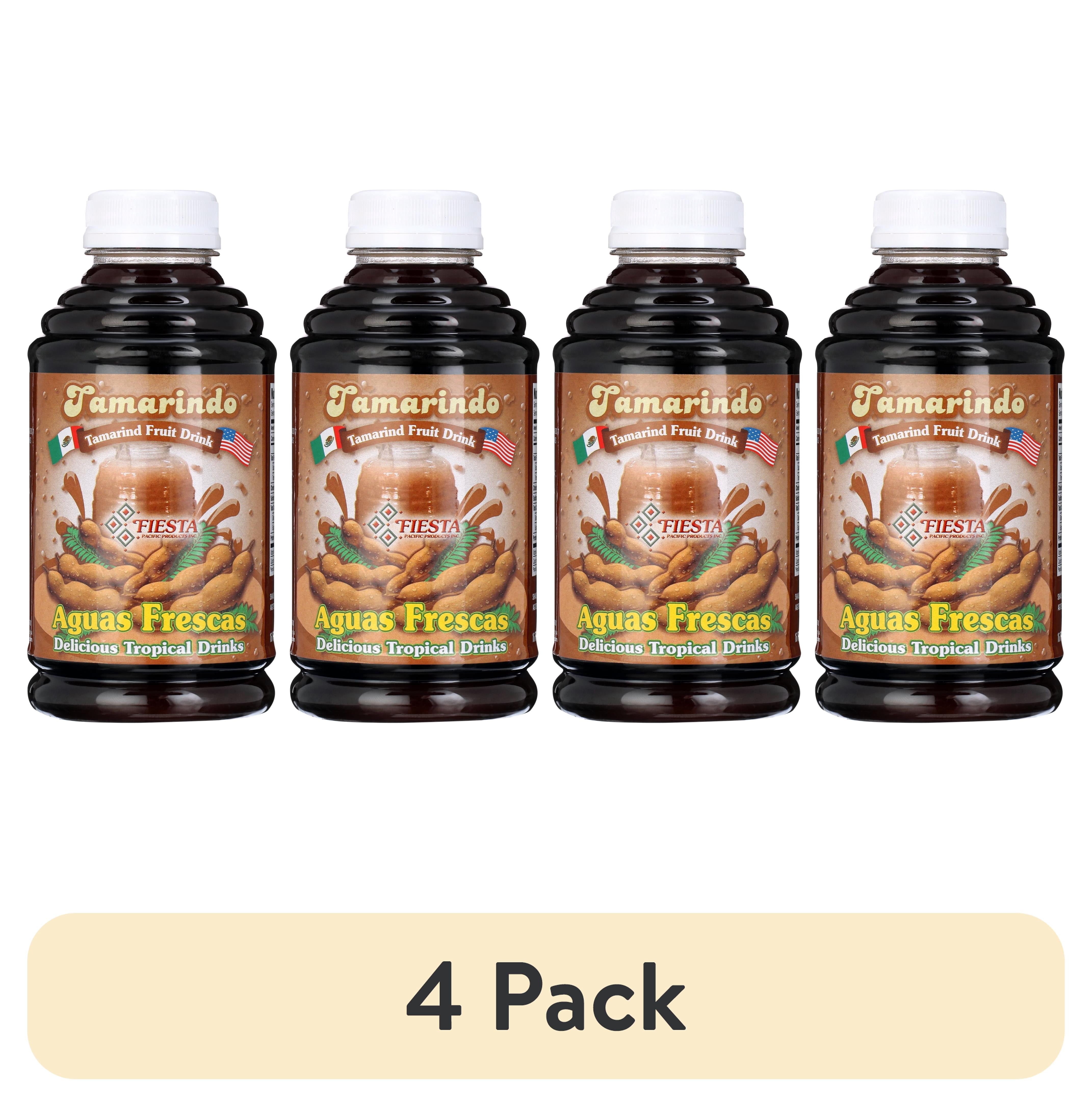 (4 pack) Fiesta Tamarindo Aguas Frescas Concentrate, Juice Beverage Base 16 fl oz