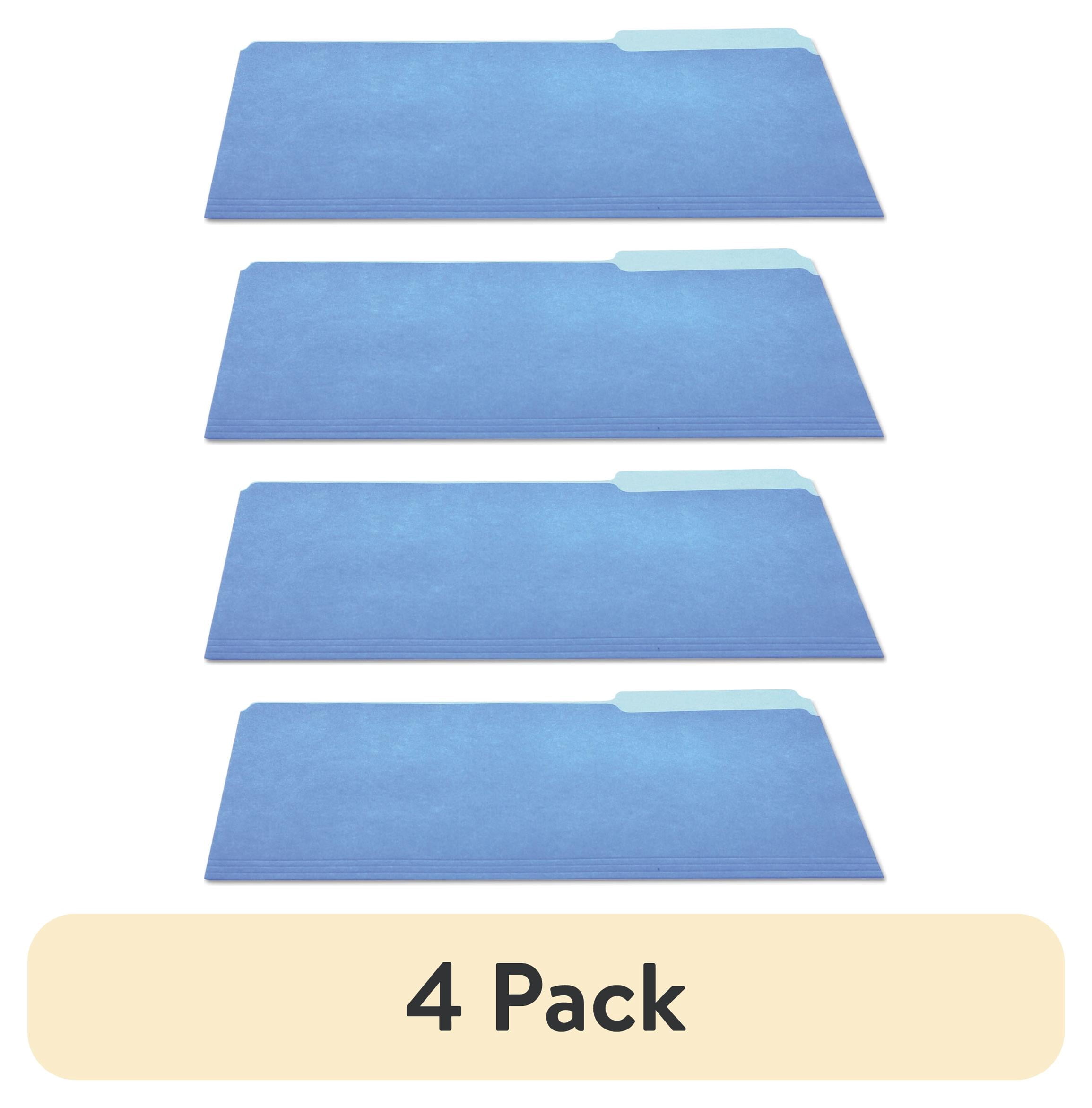 (4 pack) File Folders, 1/3 Cut One-Ply Top Tab, Letter, Blue/Light Blue ...