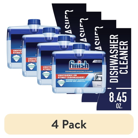 (4 pack) Finish Dual Action Dishwasher Cleaner: Fight Grease and Limescale, 1 Count