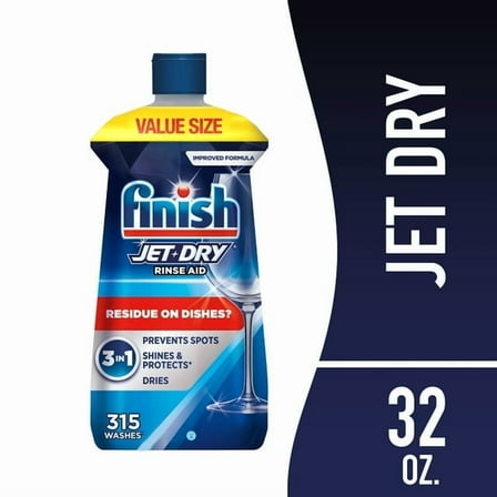 (4 pack) Finish Jet-Dry Rinse Aid,Dishwasher Rinse Agent and Drying Agent, 32 oz