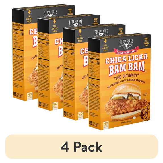 (4 pack) Fire & Smoke Society Chica Lika Chicken Fry Mix, 9.6 Ounce Box....