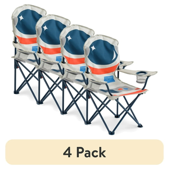 (4 pack) Firefly! Outdoor Gear Jett the Astronaut Kid's Camping Chair - Gray/Blue Color
