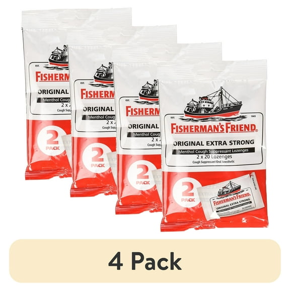 (4 pack) Fisherman'S Friend Lozenges - Original Extra Strong - Dsp - 40 Ct - 1 Case