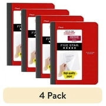 (4 pack) Five Star Composition Book, Wide Ruled, 100 Sheets, Fire Red (950000H-WMT)