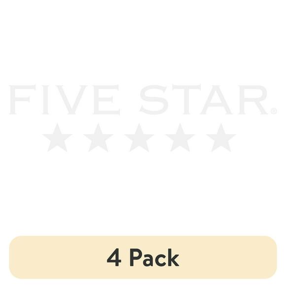 (4 pack) Five Star 5 Subject College Ruled Notebook Plus Study App, 8.5" x 11", Black, Poly, Spiral 200 Sheets