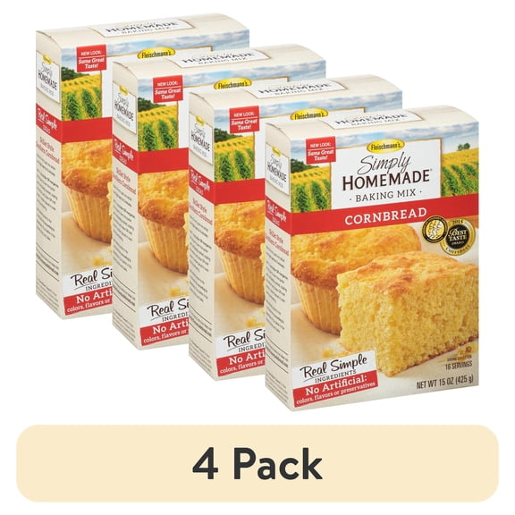 (4 pack) Fleischmann's Simply Homemade Corn Bread Baking Mix, 15 oz pack of 1
