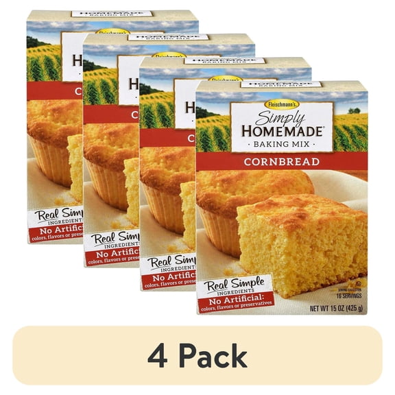 (4 pack) Fleischmann's Simply Homemade Cornbread Baking Mix - 15 oz (Packaging May Vary)