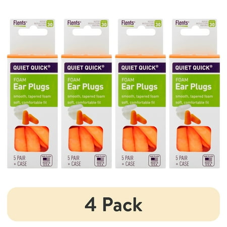 (4 pack) Flents Quiet Foam Ear Plugs, 5 Count