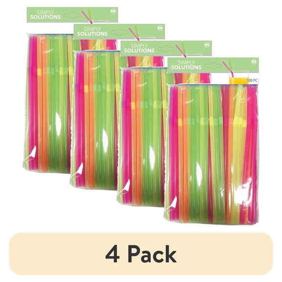 (4 pack) Flexi Straws Neon 100pk