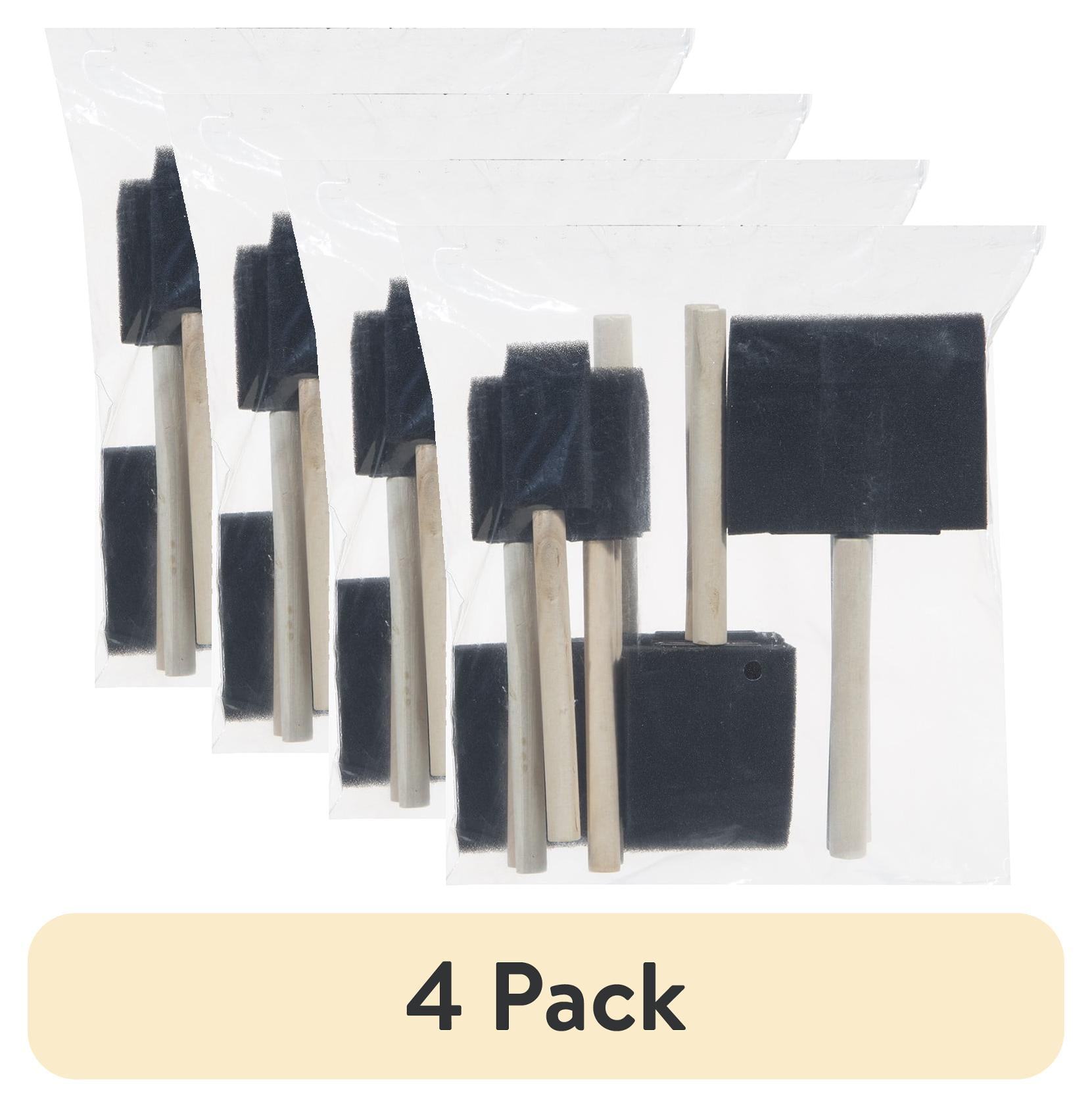 (4 pack) Foam Brush 12-Piece Household Paintbrush Set for Paint and Craft Projects