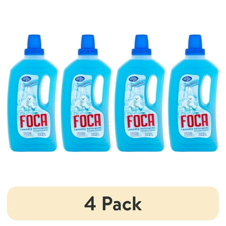 (4 pack) Foca Laundry Detergent, All Ages, Gentle & Effective Formula, Liquid Cleanser with Anionic Tensoactives, 33.81 fl oz