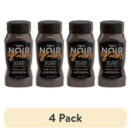 (4 pack) Folgers Noir Golden Dusk Instant Coffee, Medium Dark Roast, 7 Ounce Jar