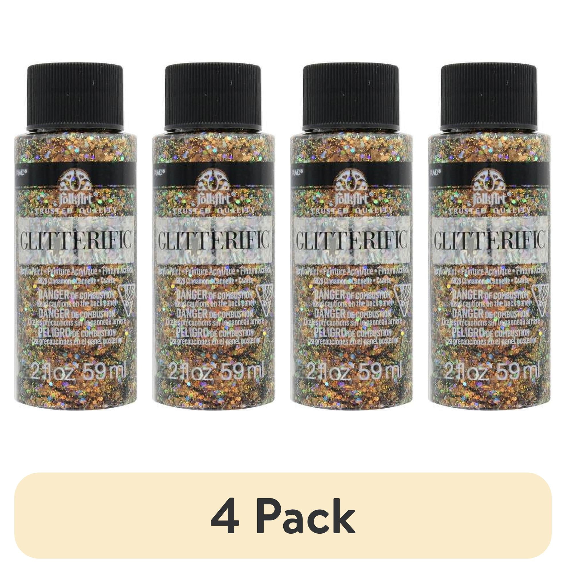 (4 pack) FolkArt Glitterific Acrylic Paint - Cinnamon, 2 oz