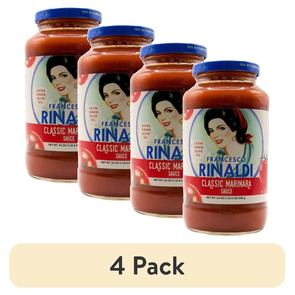 (4 pack) Francesco Rinaldi, Classic Marinara Sauce, 24 Oz, Low Fat, Gluten-Free, No Saturated Fat