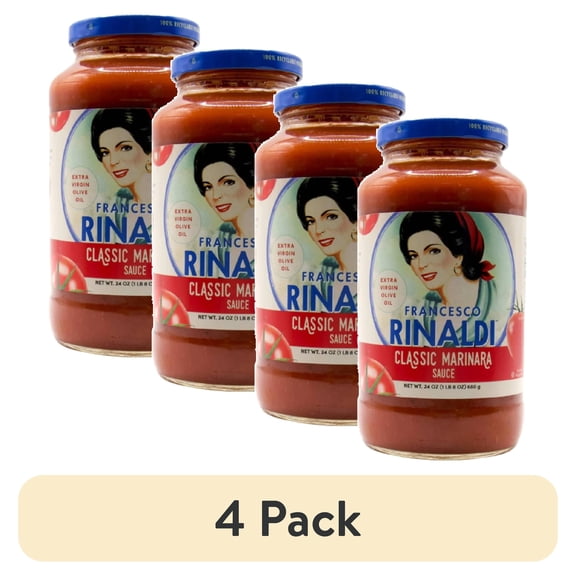 (4 pack) Francesco Rinaldi, Classic Marinara Sauce, 24 Oz, Low Fat, Gluten-Free, No Saturated Fat