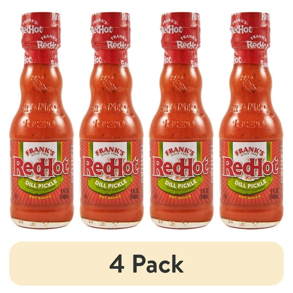 (4 pack) Frank's RedHot Dill Pickle Hot Sauce, 5.0 fl oz Bottle