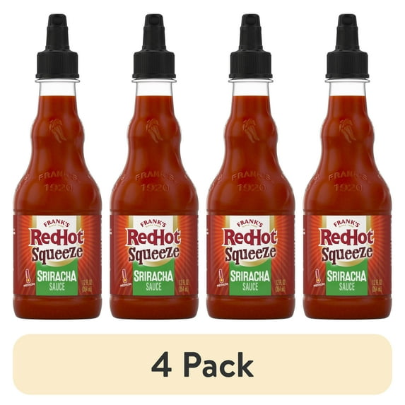 (4 pack) Frank's RedHot Sriracha Squeeze Hot Sauce, 12.0 fl oz