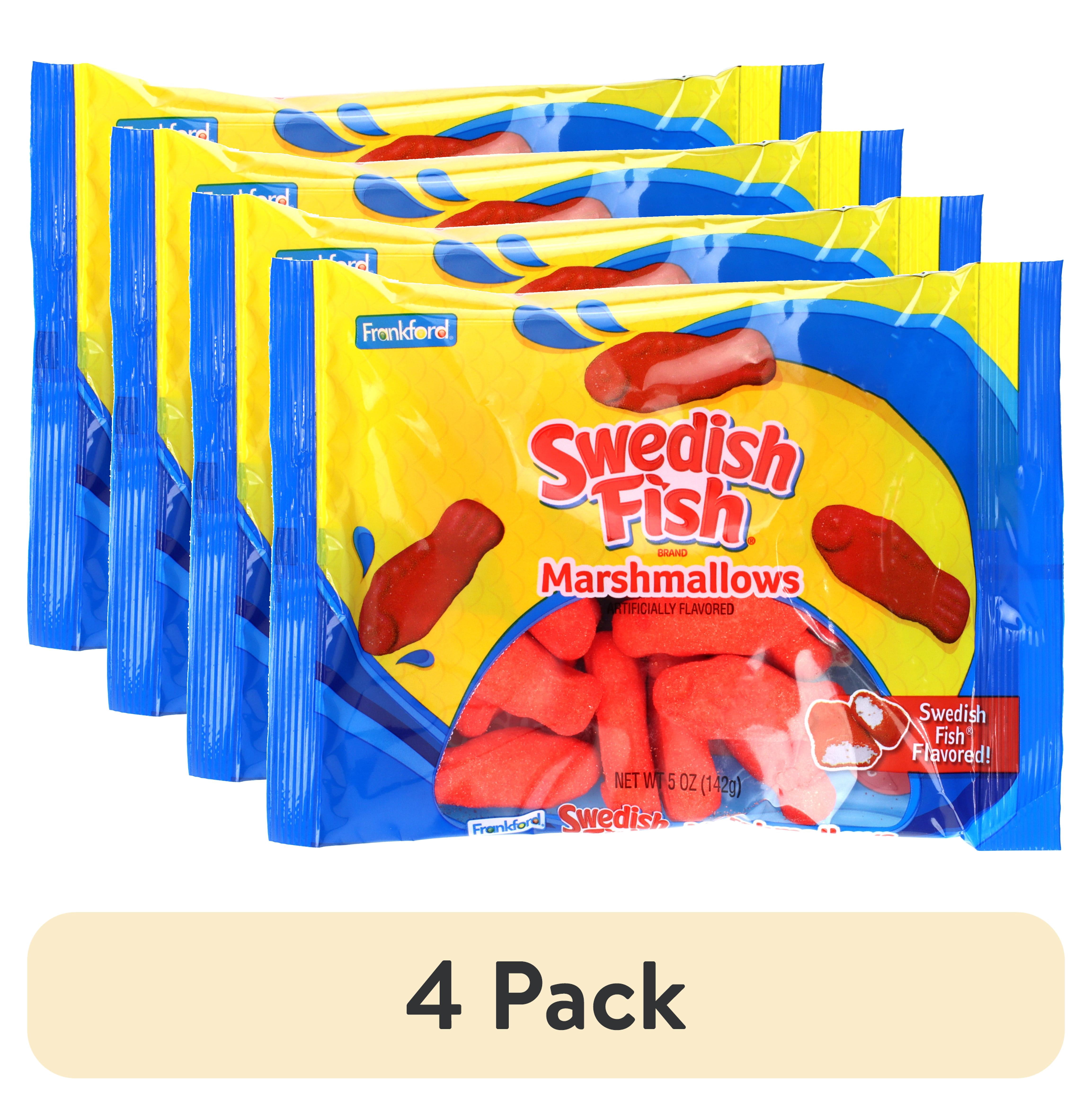 (4 pack) Frankford Swedish Fish Flavored Marshmallows, 5 Ounce Bag