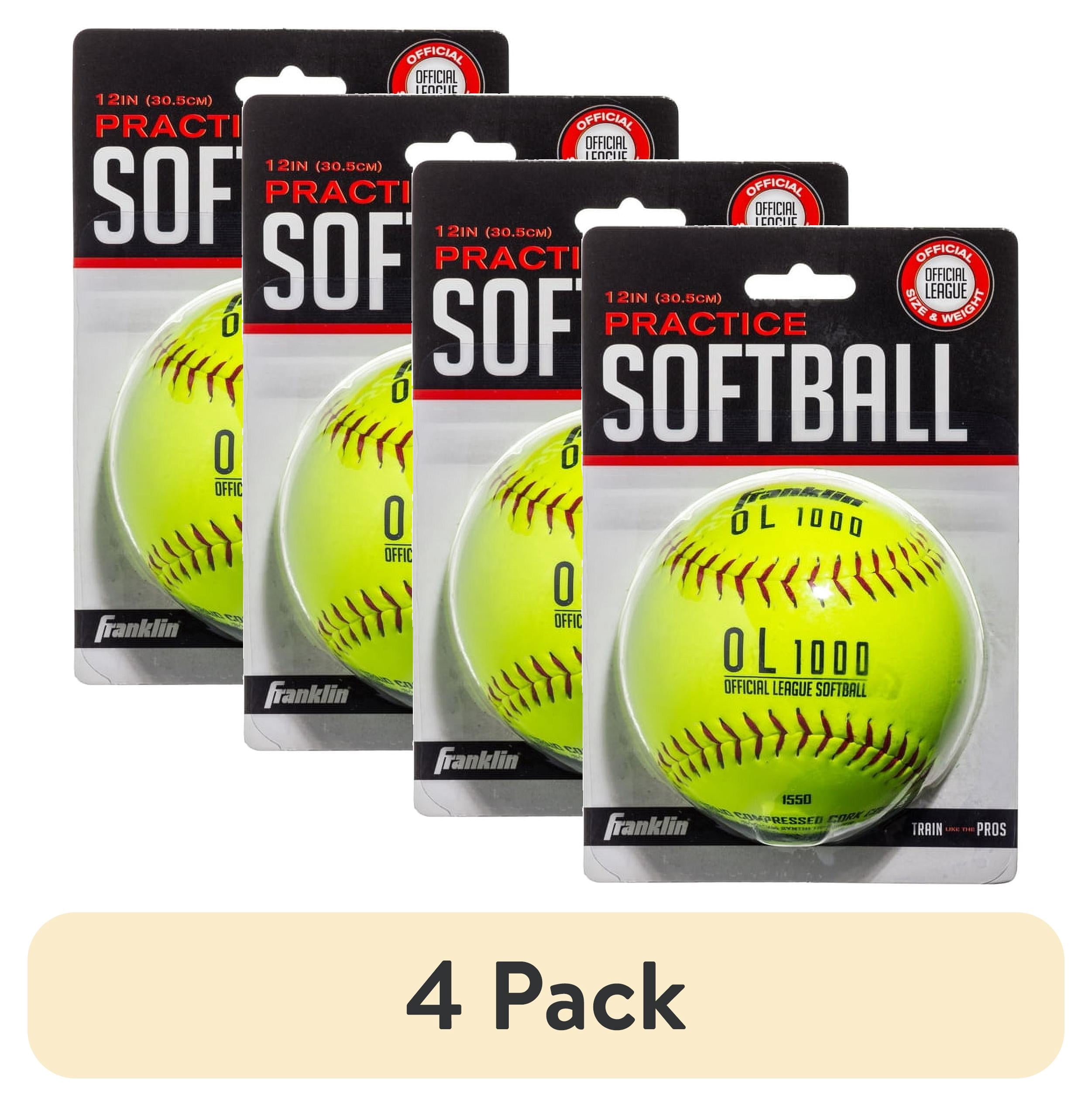 (4 pack) Franklin Sports 12\" Official League Softball - Official Size & Weight