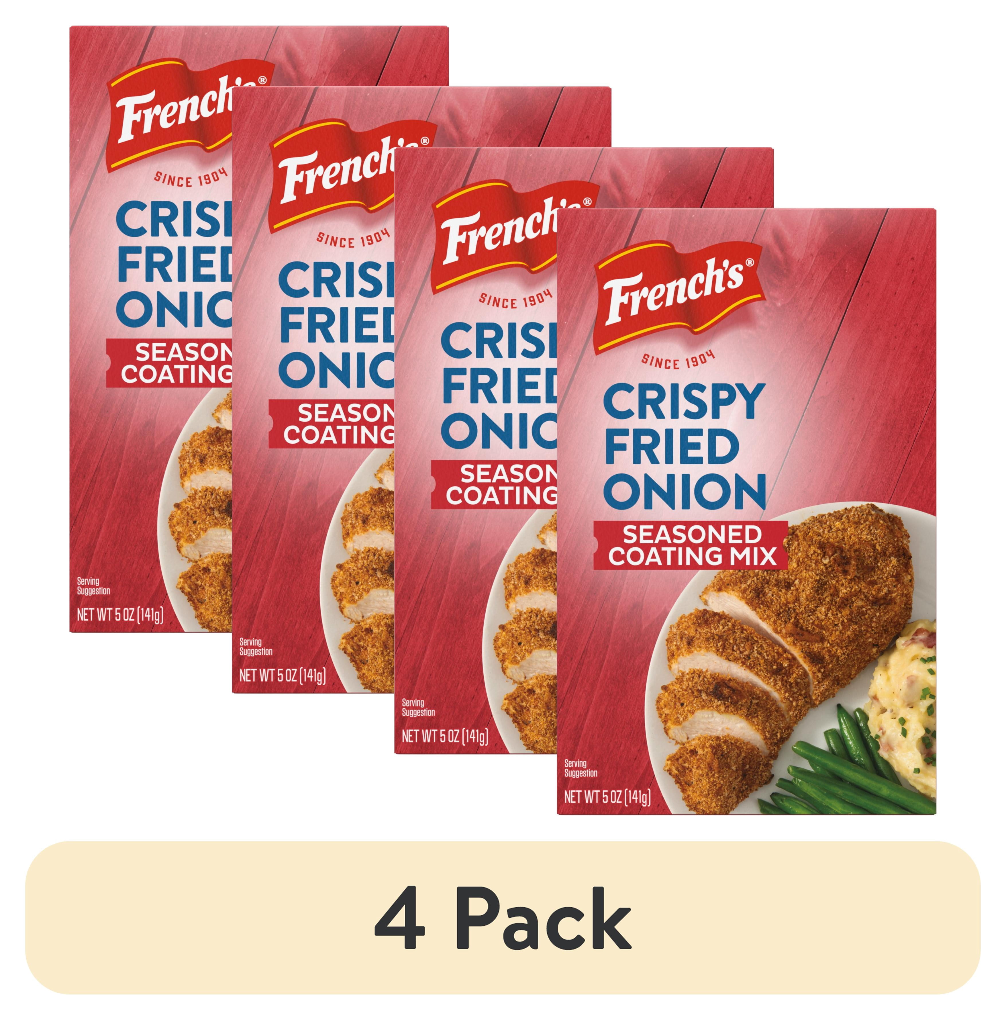 (4 pack) French's Crispy Fried Onions Seasoned Coatings Mix, Crunchy Texture, 5 oz Pouch