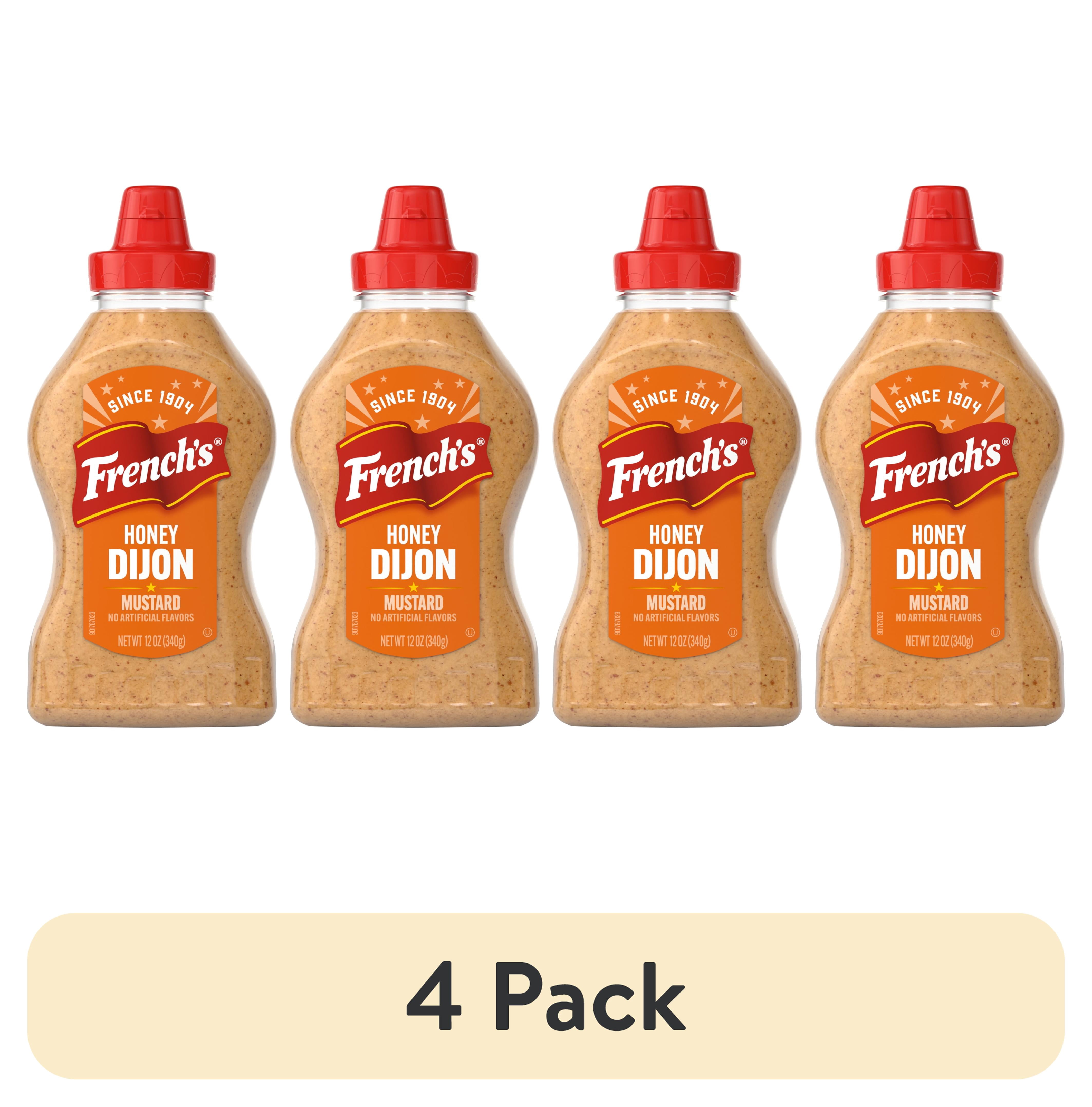(4 pack) French's Kosher Honey Dijon Mustard Squeeze Bottle, 12.0 oz Bottle