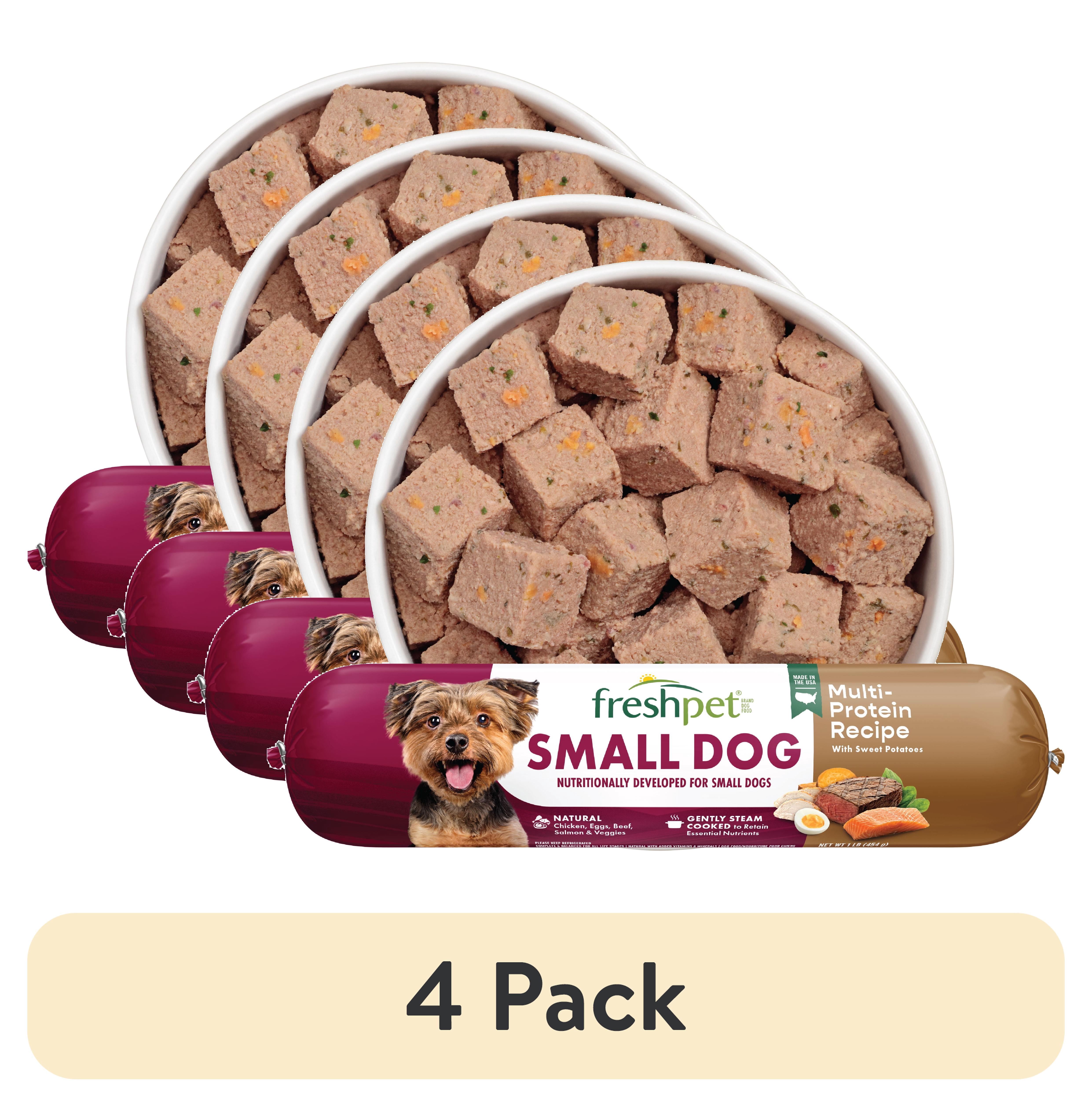 (4 pack) Freshpet Fresh Dog Food, Small Dog Multi-Protein Recipe, Slice & Serve Roll, 1 lb.
