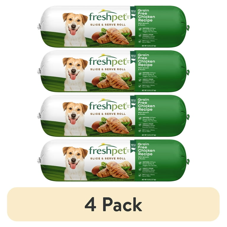 pack) Freshpet Fresh Dog Food, Grain Free Chicken Recipe, Slice