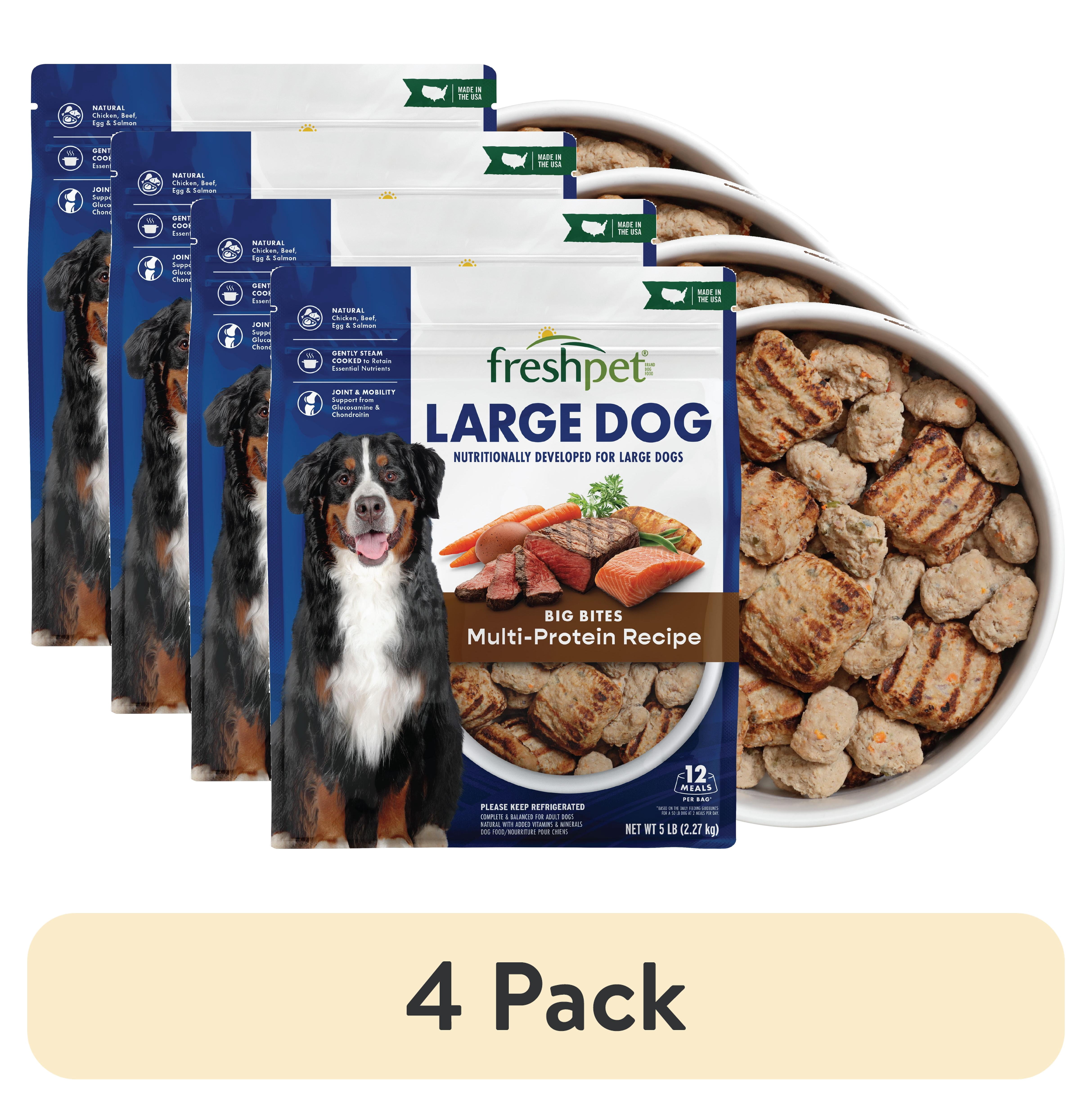4 pack) Freshpet Fresh Dog Food, Large Dog Multi-Protein: Chicken