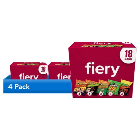 (4 pack) Frito-Lay Fiery Mix Variety Pack Snack Chips, 18 Count Multipack