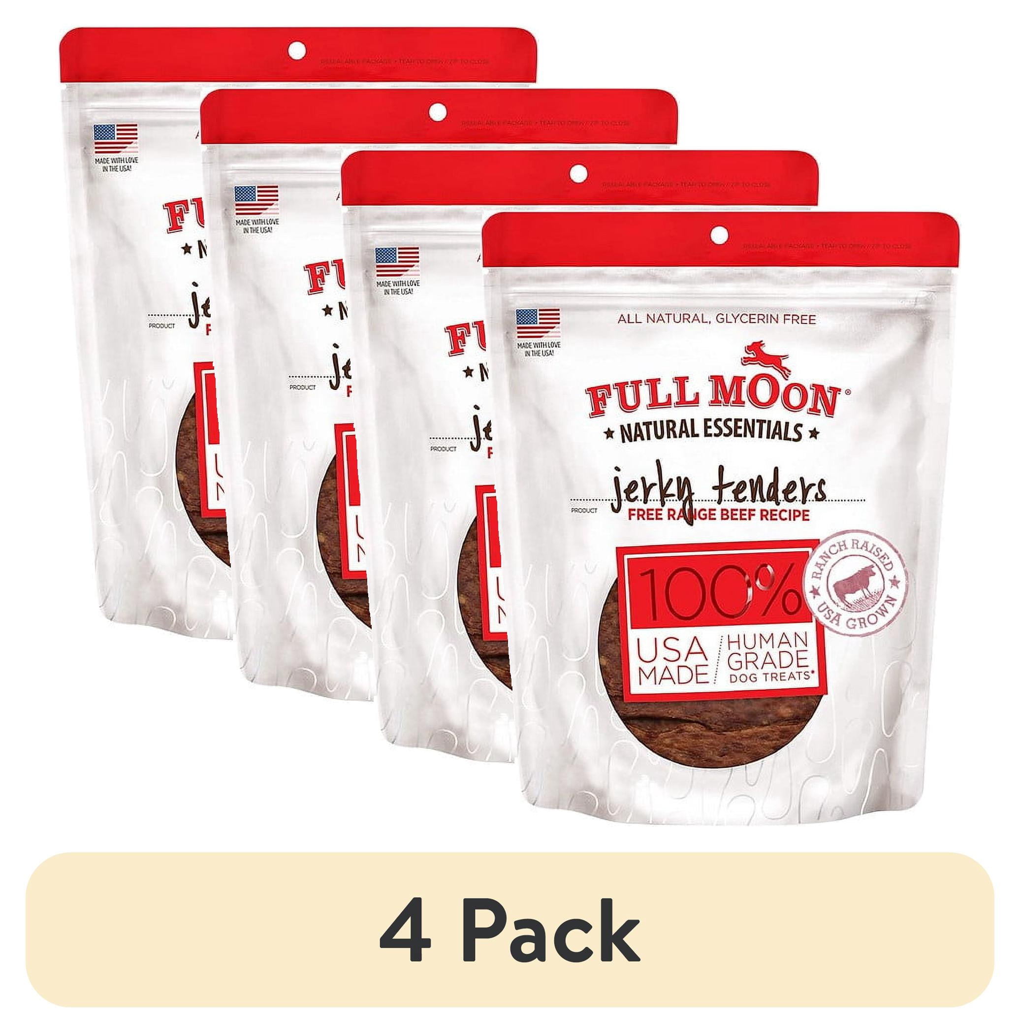 (4 pack) Full Moon Natural Essentials Beef Tenders Dog Treats, 22oz
