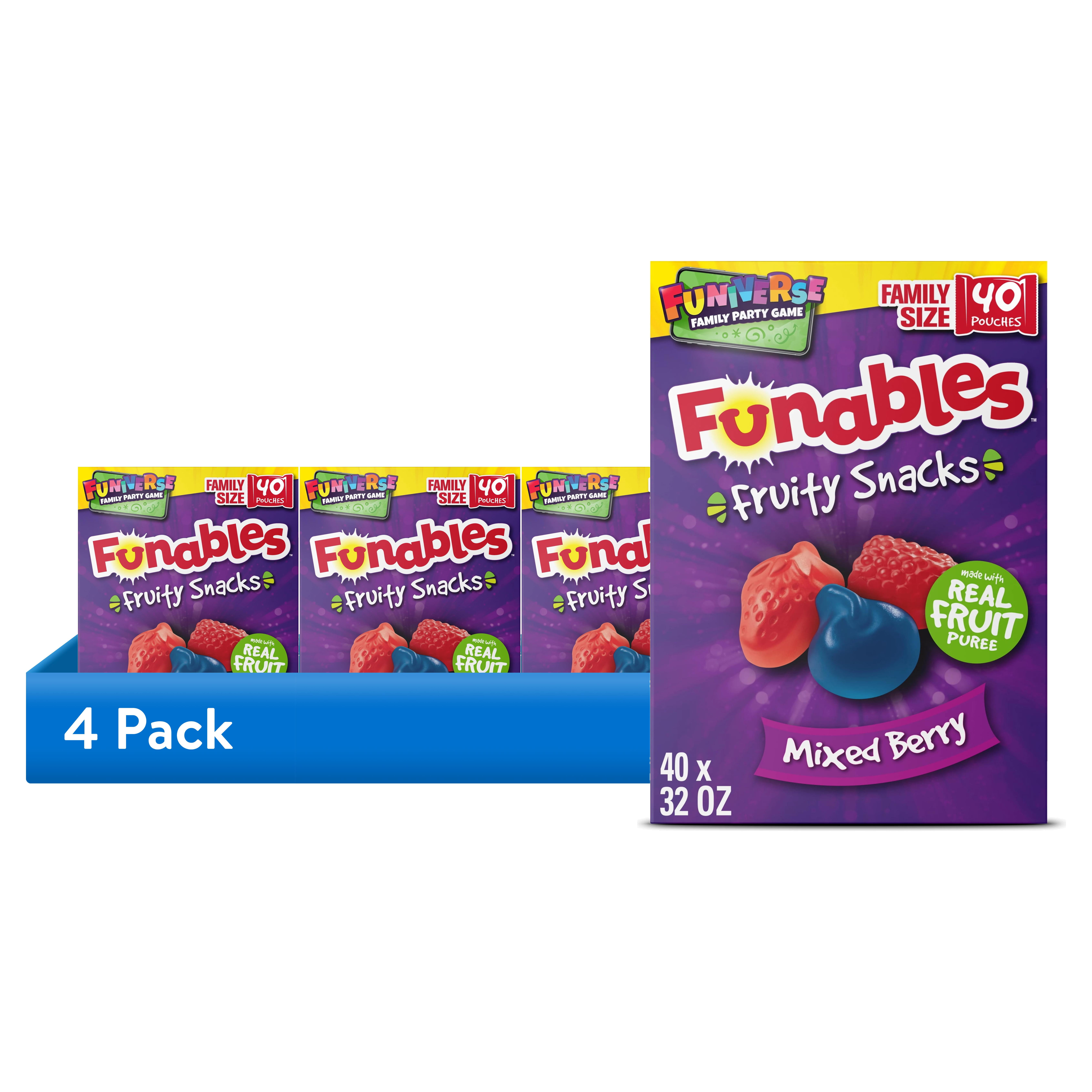 (4 pack) Funables Fruity Snacks, Mixed Berry Flavored Snacks, 0.8 Ounce ...