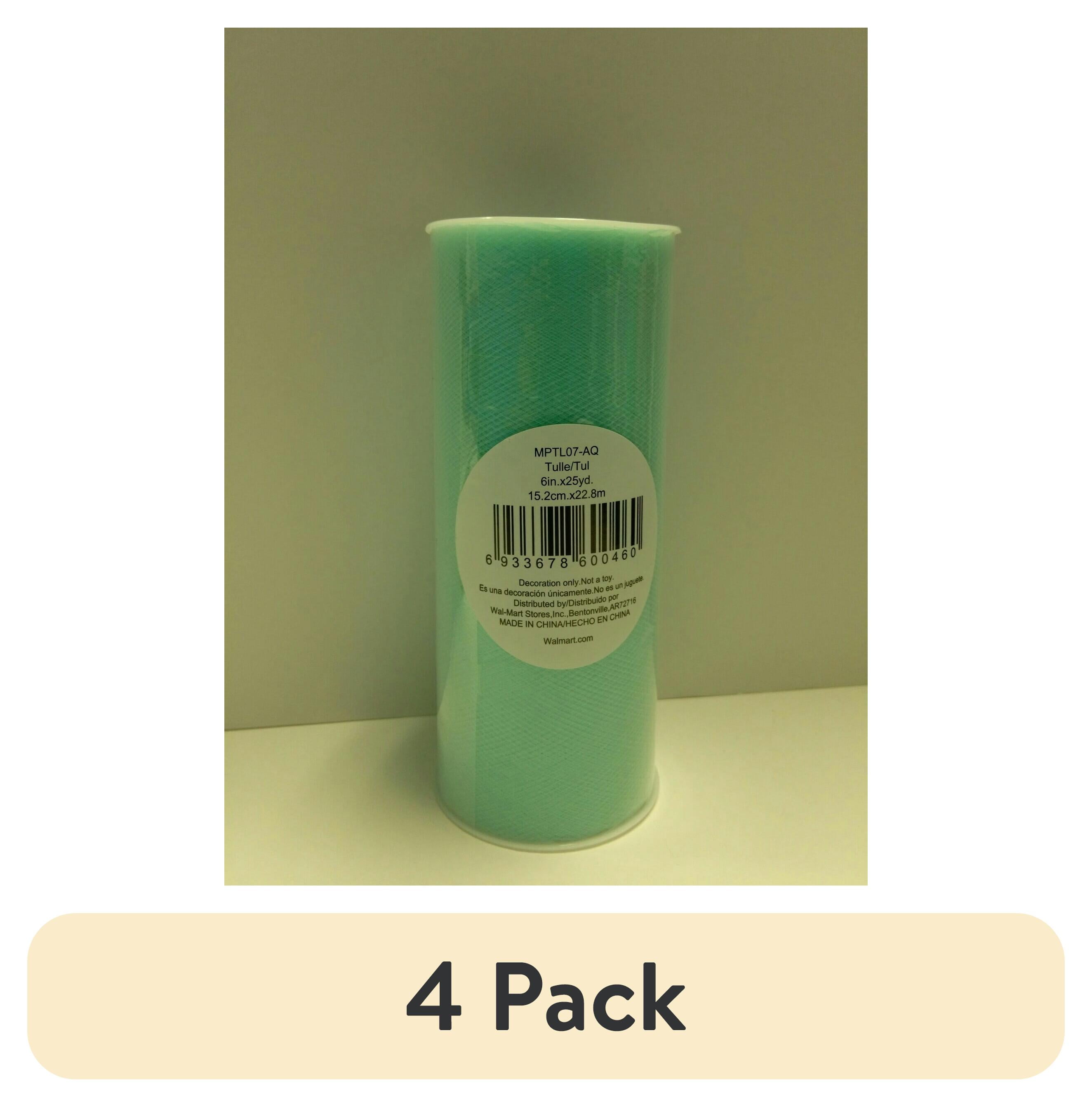 (4 pack) Fuzhou 6" Aqua Matte Tulle, 25 Yards, 1 Each